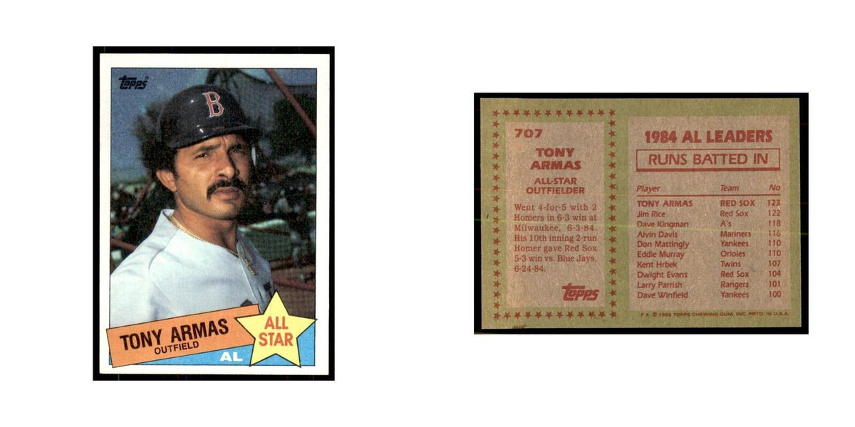 1985 Topps Tony Armas Baseball Cards #707