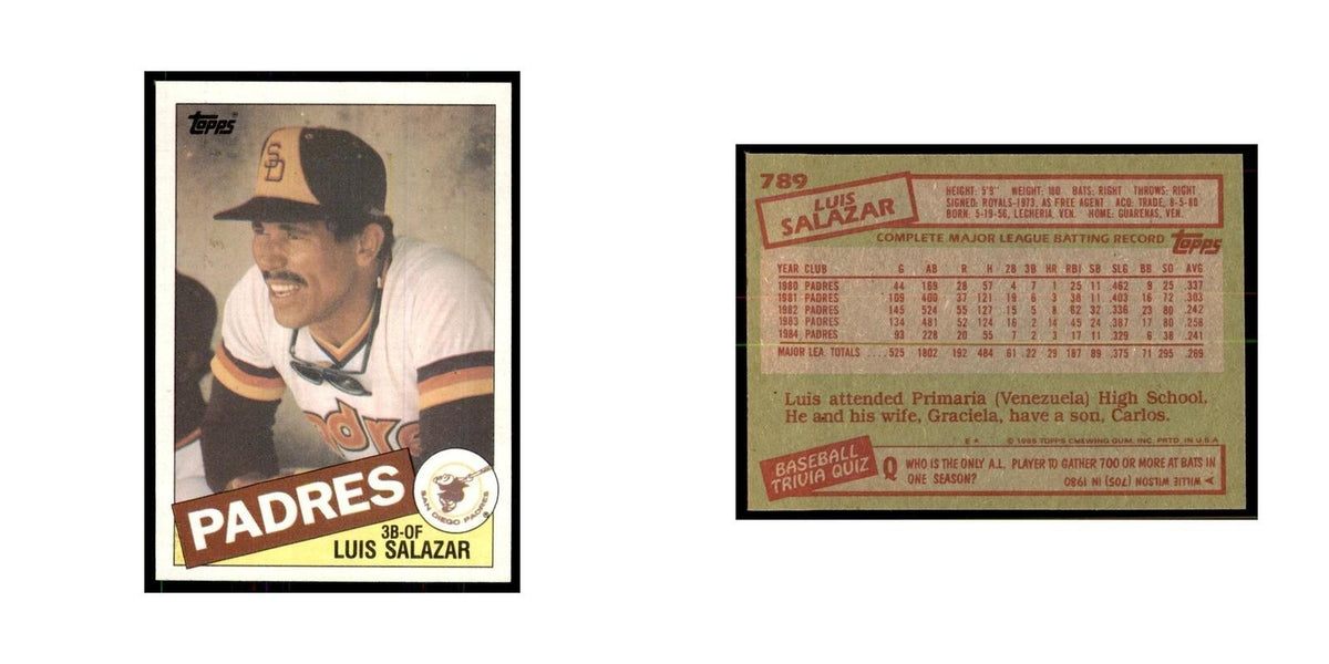 1985 Topps Luis Salazar Baseball Cards #789