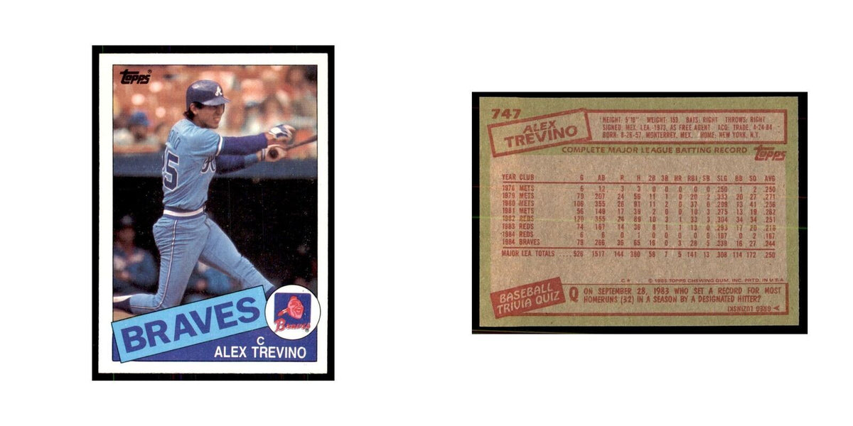 1985 Topps Alex Trevino Baseball Cards #747