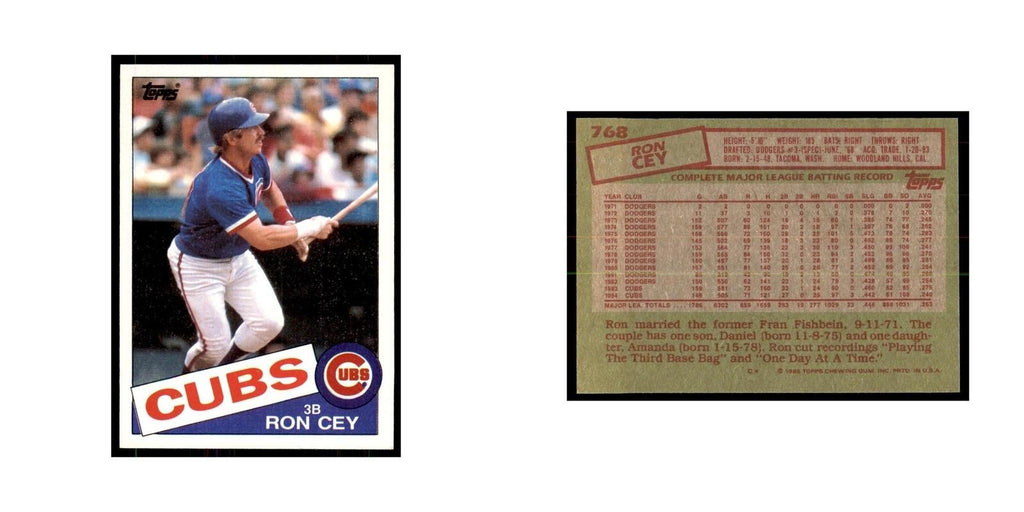1985 Topps Ron Cey Baseball Cards #768