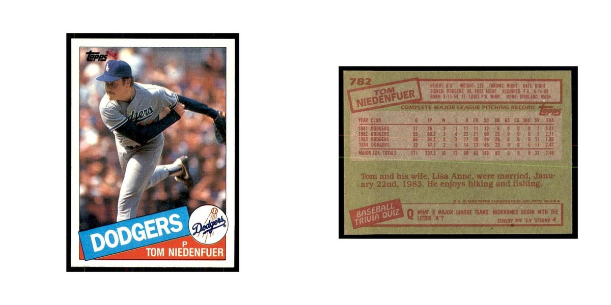 1985 Topps Tom Niedenfuer Baseball Cards #782