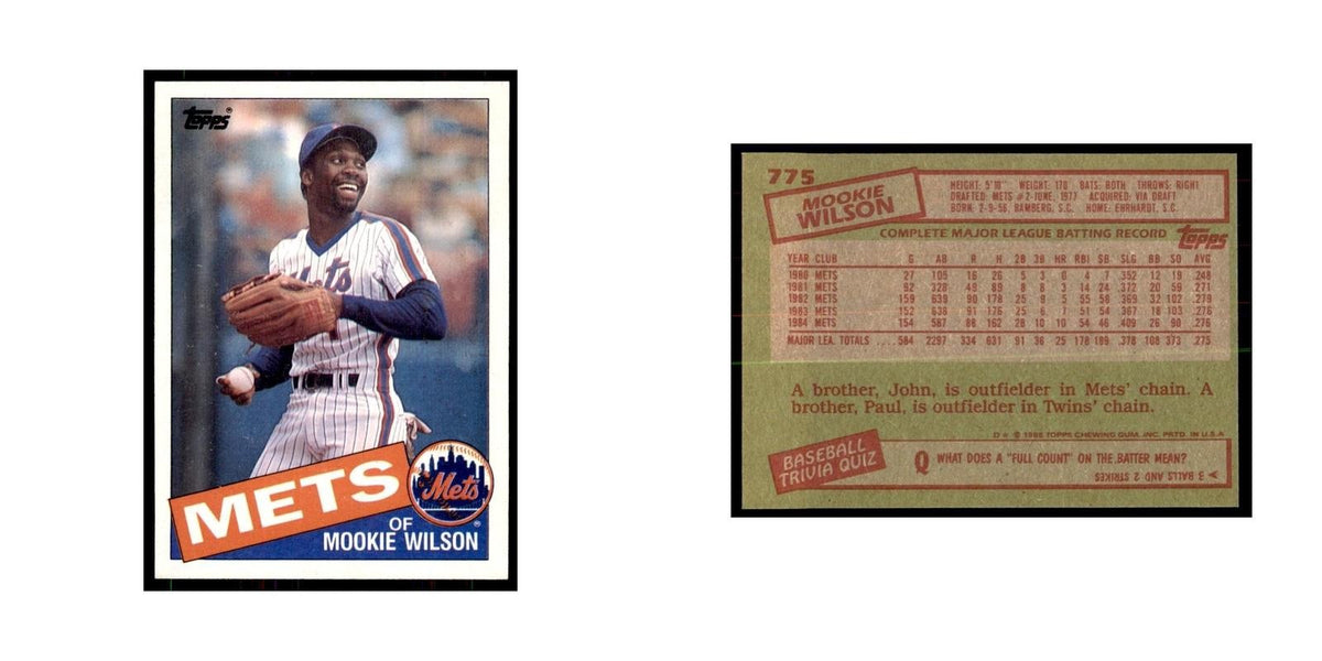 1985 Topps Mookie Wilson Baseball Cards #775