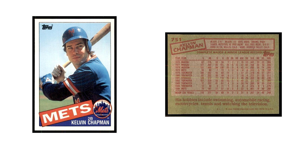 1985 Topps Kelvin Chapman Baseball Cards #751