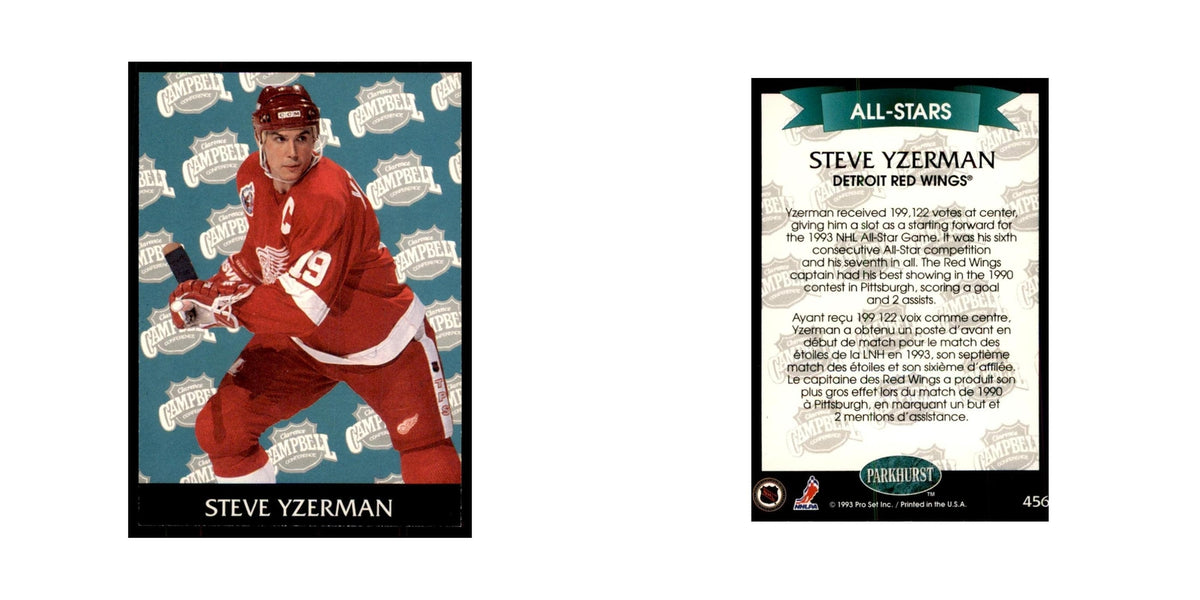 1992 Parkhurst French Steve Yzerman Hockey Cards #456
