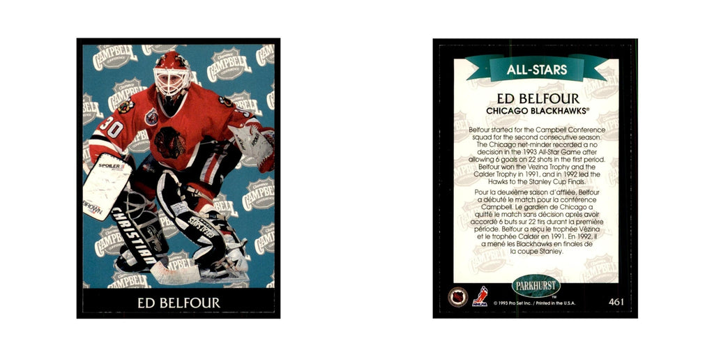 1992 Parkhurst French Ed Belfour Hockey Cards #461