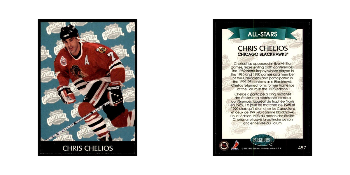 1992 Parkhurst French Chris Chelios Hockey Cards #457