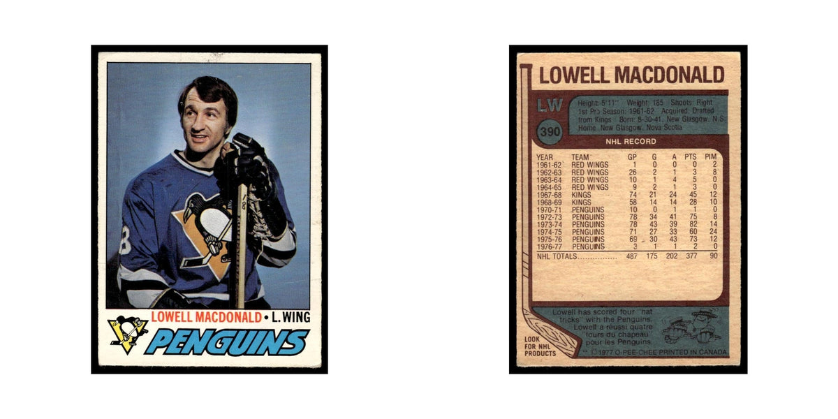 Lowell MacDonald 1977 O-Pee-Chee (Damaged) #390 Pittsburgh Penguins Poor