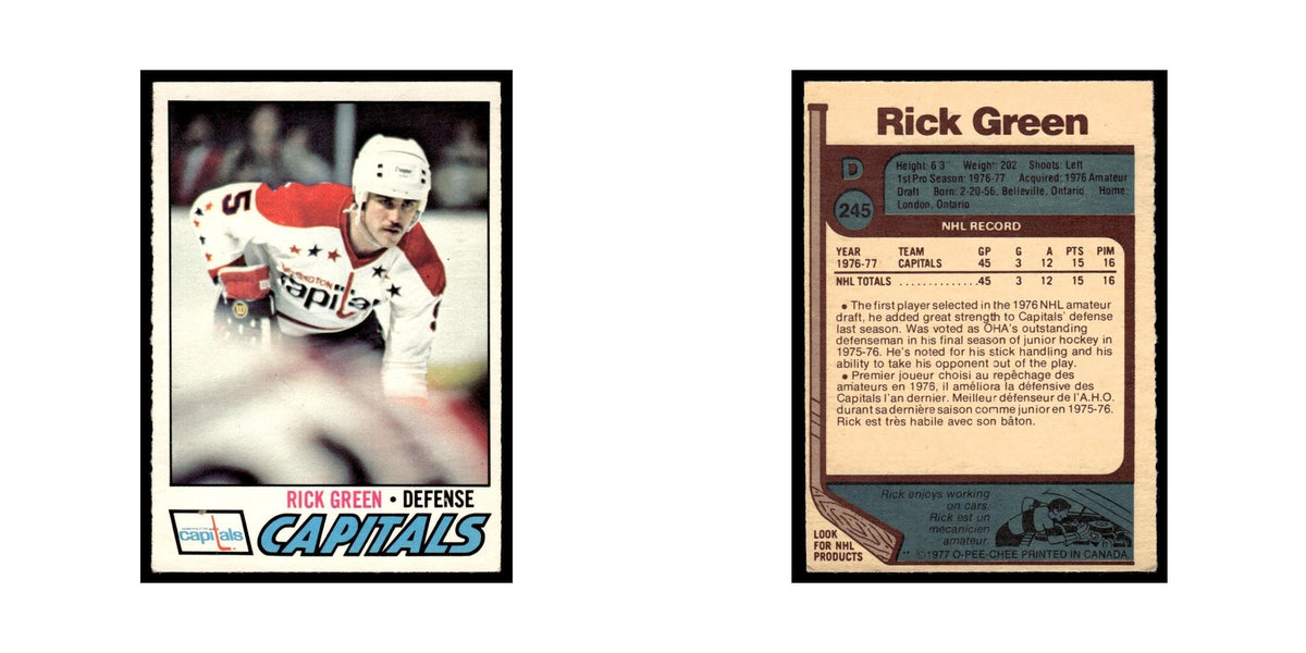 Rick Green Rookie 1977 O-Pee-Chee (Damaged) #245 Washington Capitals Poor