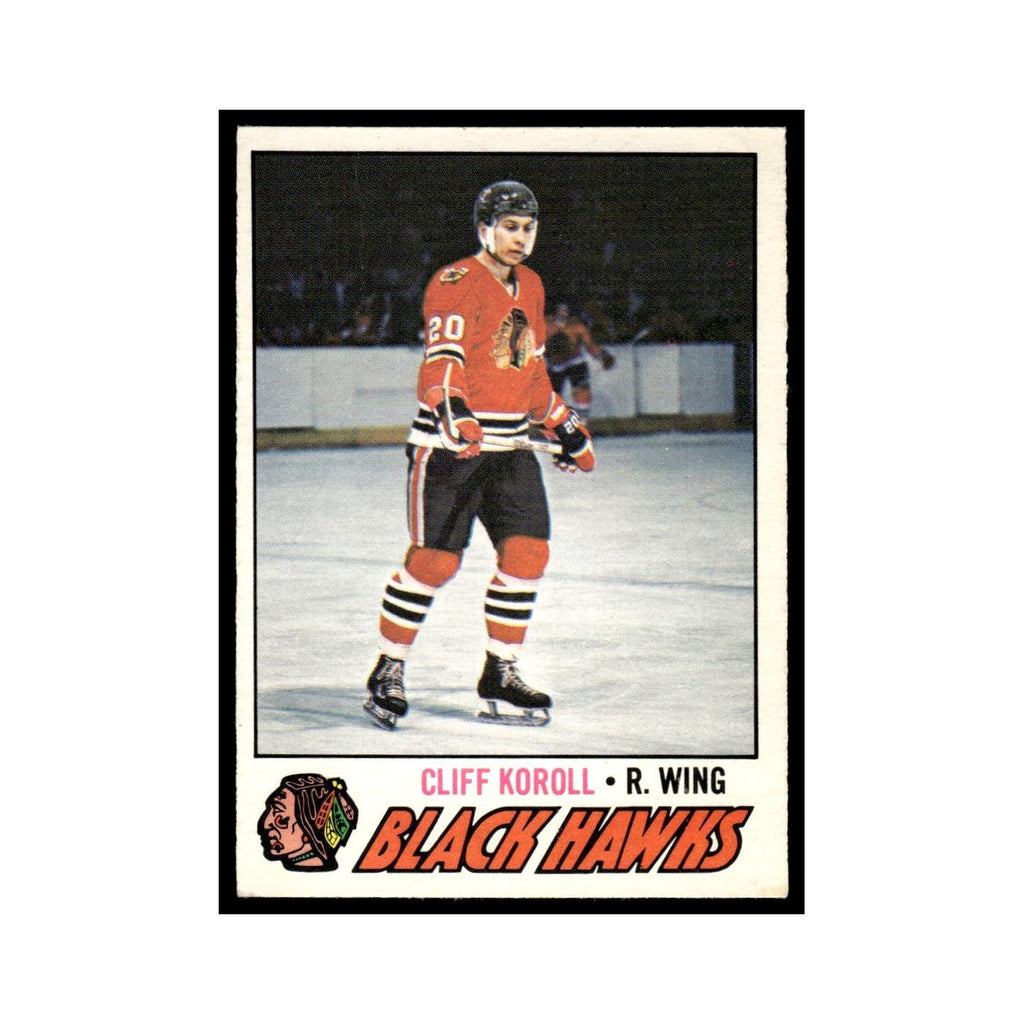 Cliff Koroll 1977 O-Pee-Chee (Damaged) #146 Chicago Blackhawks Hockey Card Poor