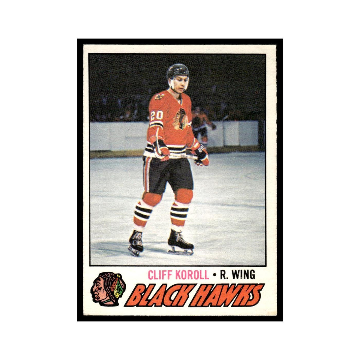 Cliff Koroll 1977 O-Pee-Chee (Damaged) #146 Chicago Blackhawks Hockey Card Poor