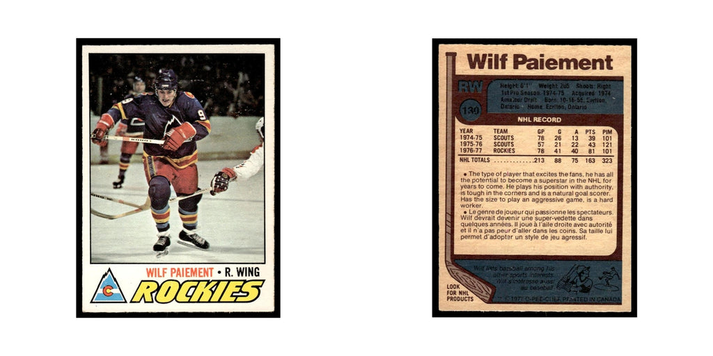 Wilf Paiement 1977 O-Pee-Chee (Damaged) #130 Colorado Rockies Hockey Card Poor