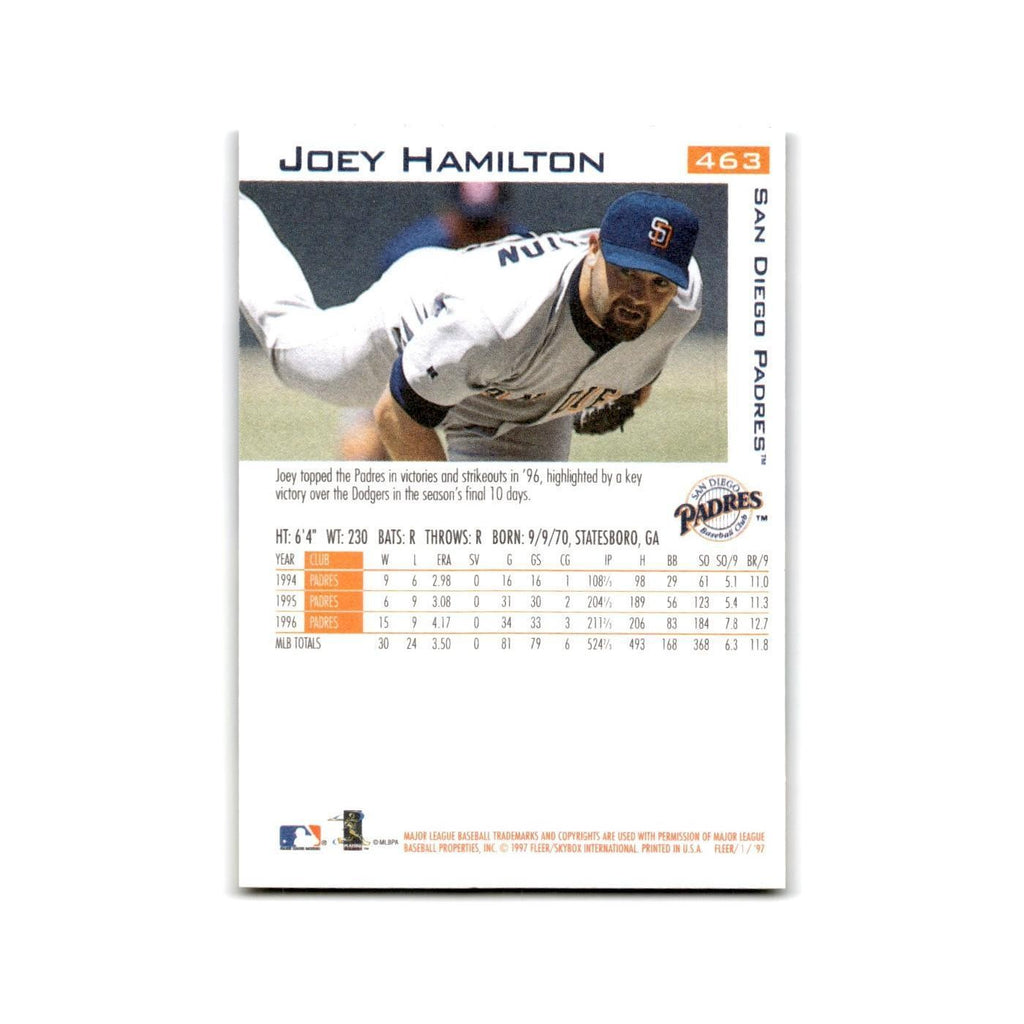 Joey Hamilton 1997 Fleer #463 San Diego Padres Baseball Card NM