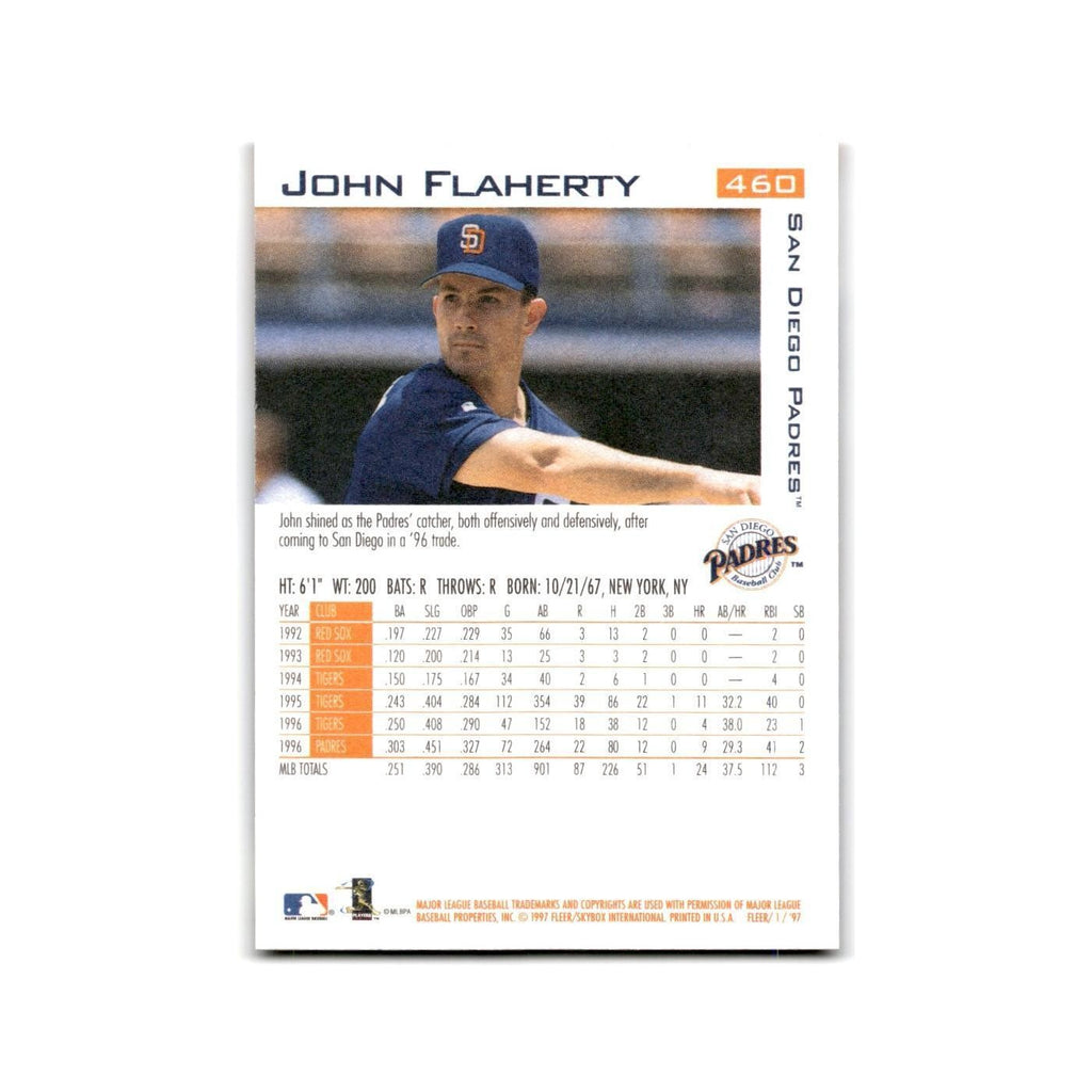 John Flaherty 1997 Fleer #460 San Diego Padres Baseball Card NM