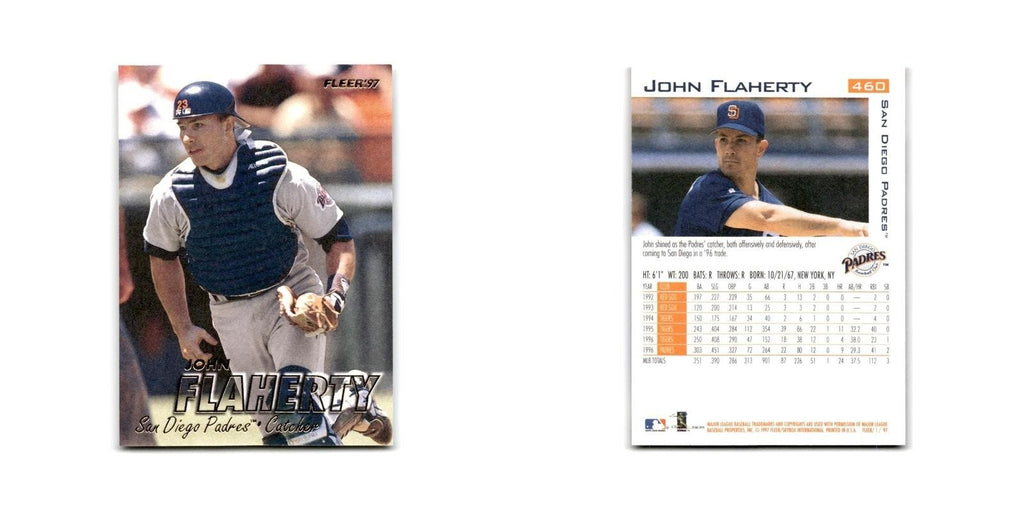 John Flaherty 1997 Fleer #460 San Diego Padres Baseball Card NM