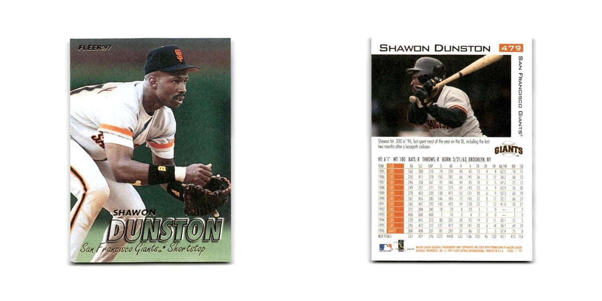 Shawon Dunston 1997 Fleer #479 San Francisco Giants Baseball Card NM