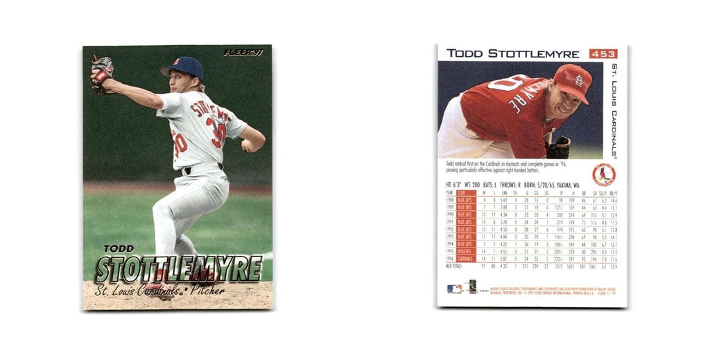 Todd Stottlemyre 1997 Fleer #453 St. Louis Cardinals Baseball Card NM
