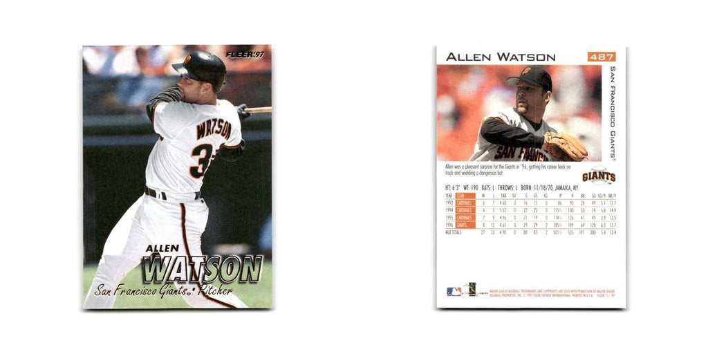 Allen Watson 1997 Fleer #487 San Francisco Giants Baseball Card NM