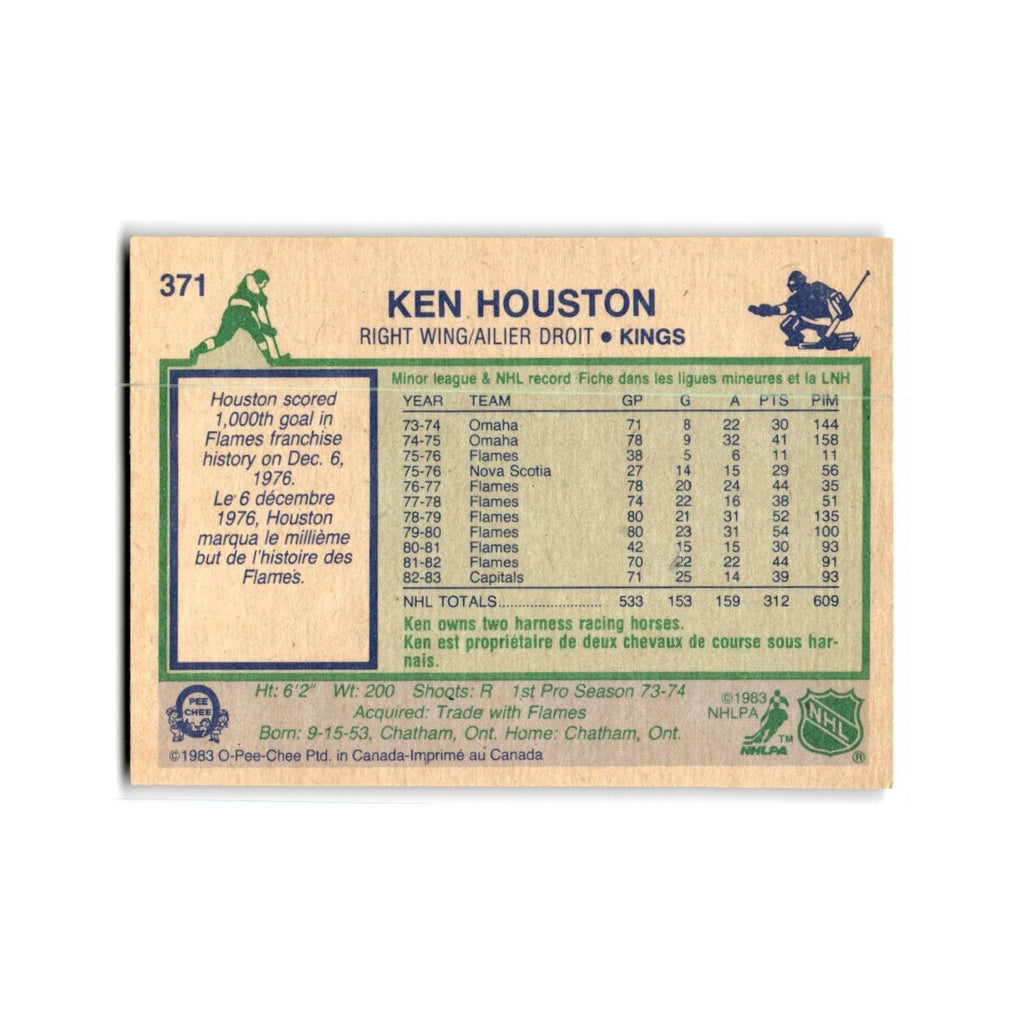 1983 O-Pee-Chee Ken Houston Los Angeles Kings #371