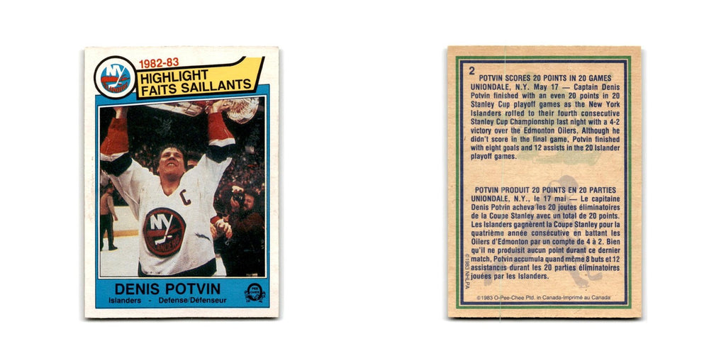 1983 O-Pee-Chee Denis Potvin New York Islanders #2