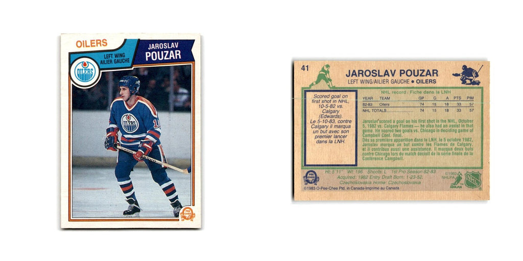 1983 O-Pee-Chee Jaroslav Pouzar RC Edmonton Oilers #41