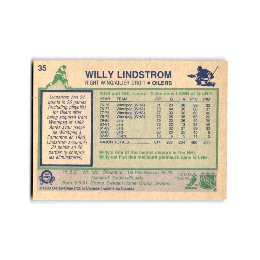 1983 O-Pee-Chee Willy Lindstrom Edmonton Oilers #35