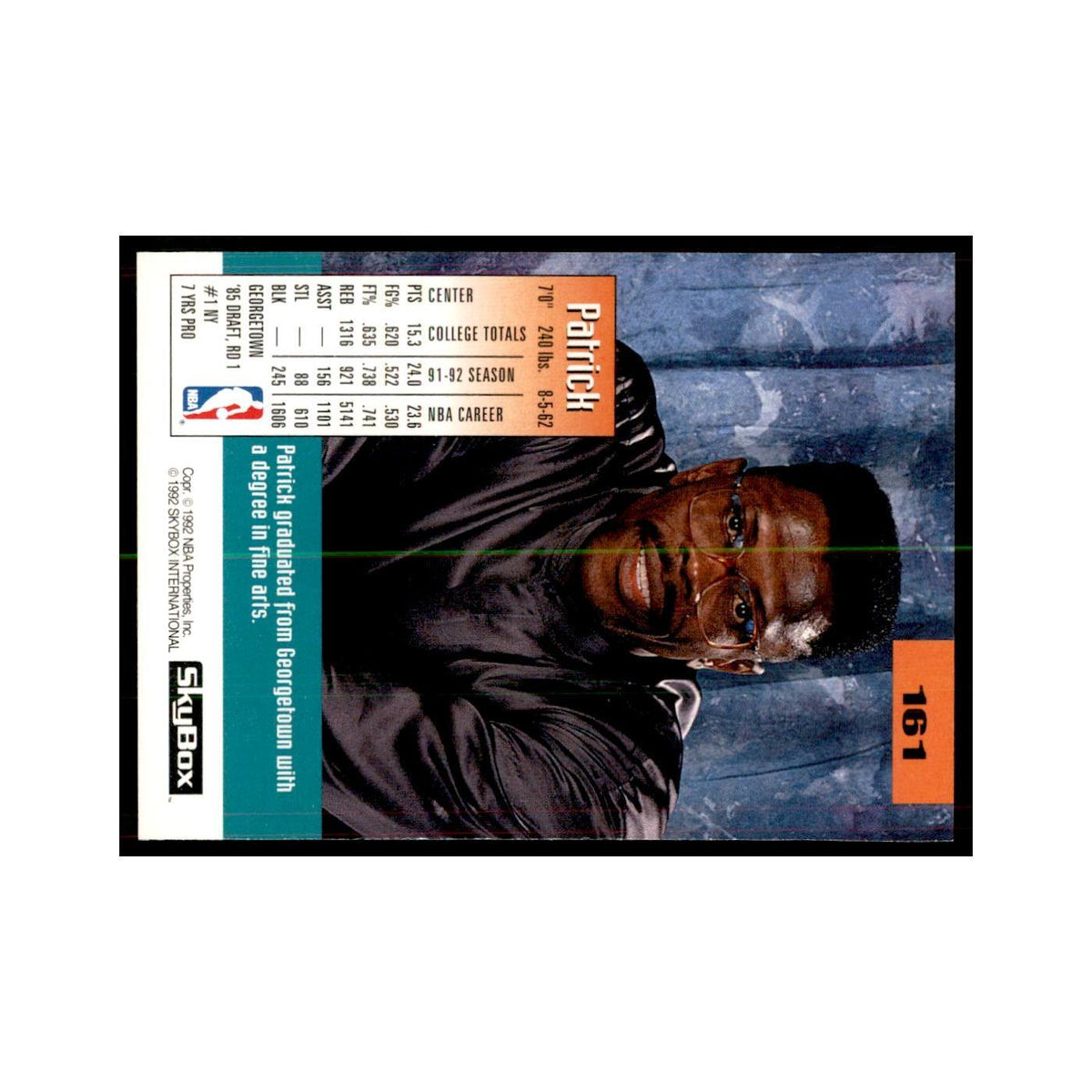 1992 SkyBox Patrick Ewing Basketball Cards #161
