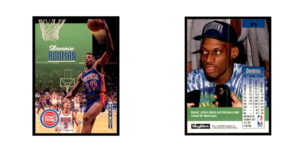 1992 SkyBox Dennis Rodman Basketball Cards #71