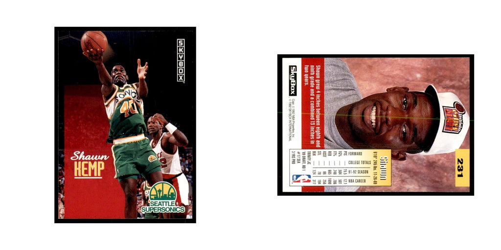 1992 SkyBox Shawn Kemp Basketball Cards #231