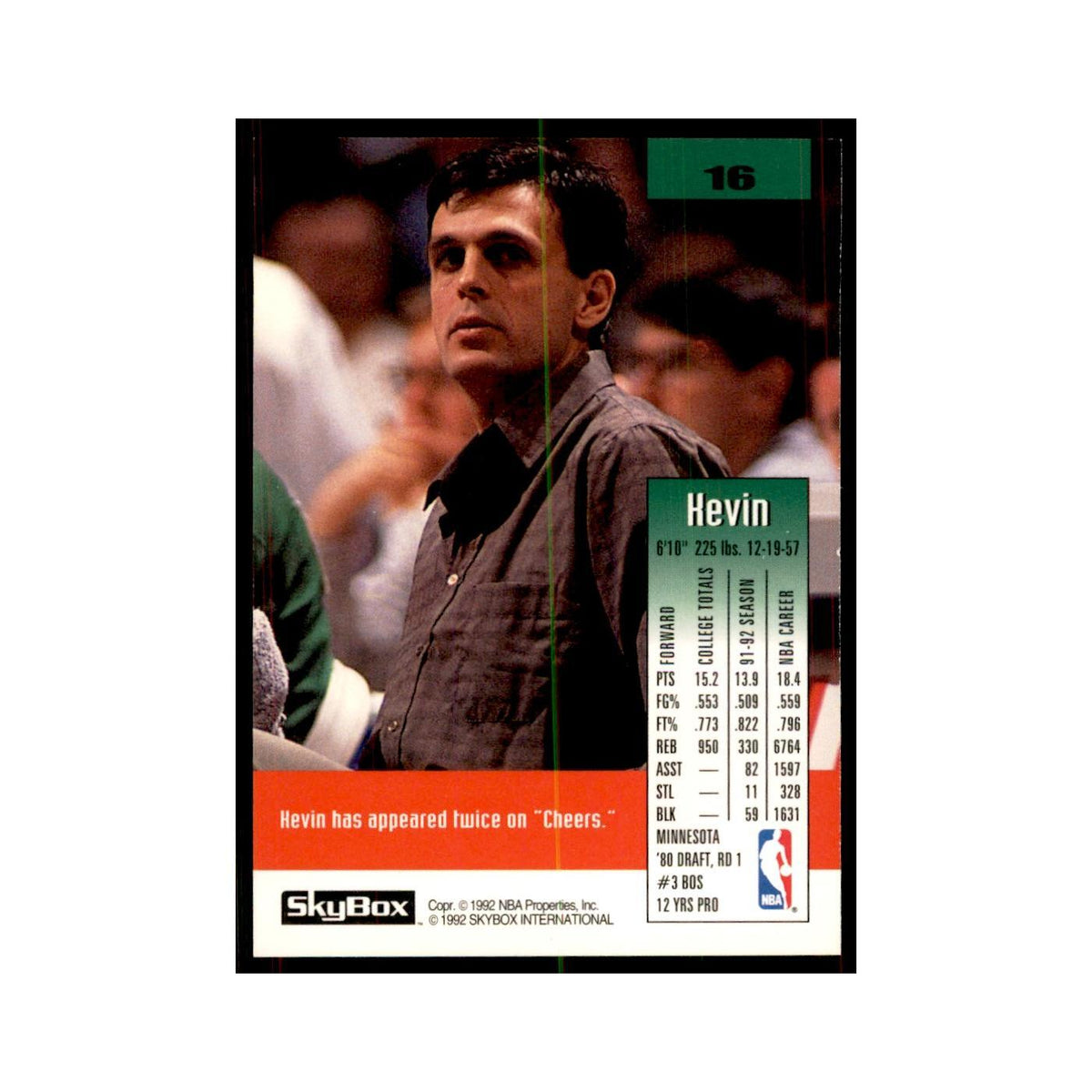 1992 SkyBox Kevin McHale Basketball Cards #16