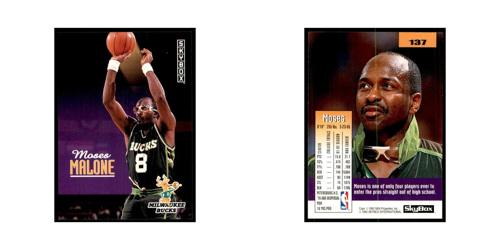 1992 SkyBox Moses Malone Basketball Cards #137
