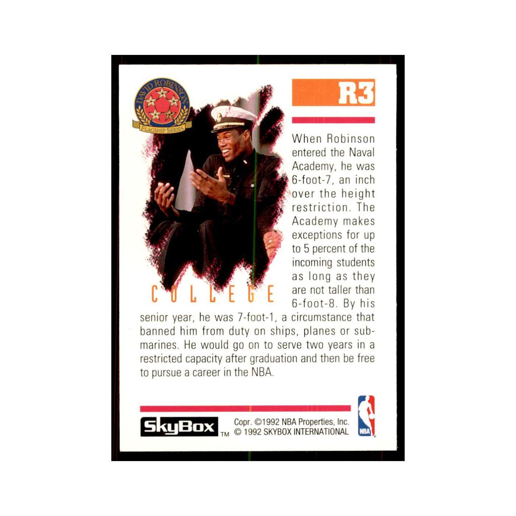 1992 SkyBox David Robinson Basketball Cards #R3