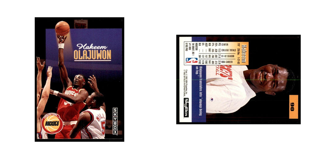 1992 SkyBox Hakeem Olajuwon Basketball Cards #90