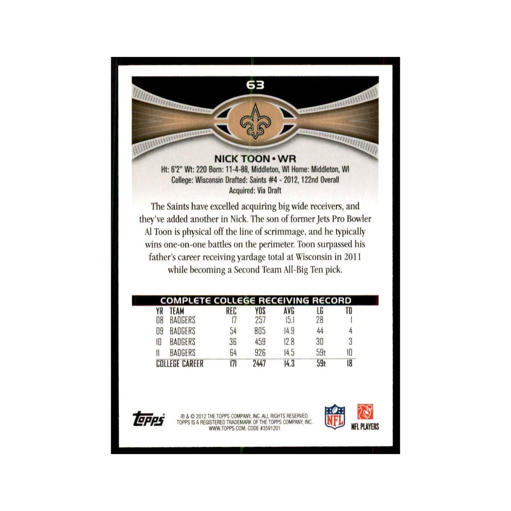 2012 Topps Nick Toon Saints #63