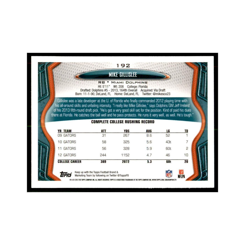 2013 Topps Mike Gillislee Dolphins #192