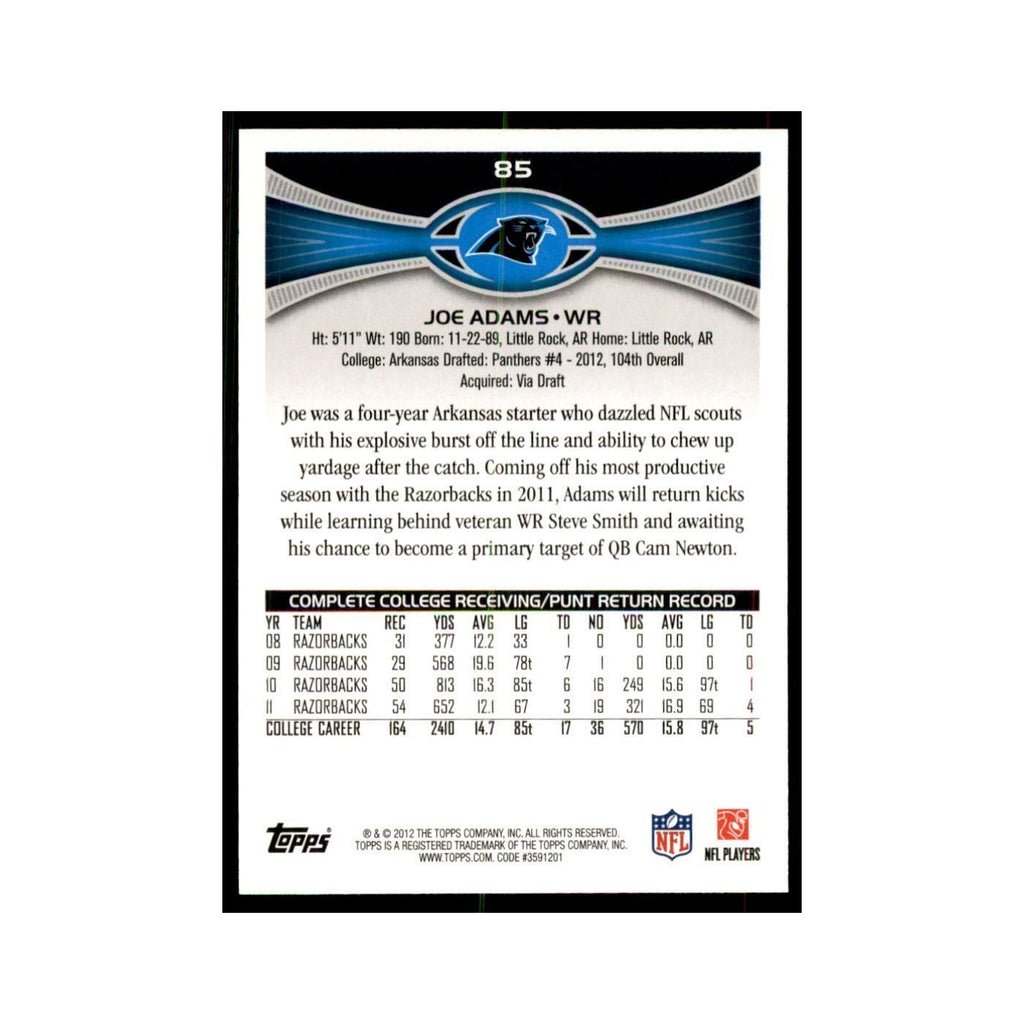 2012 Topps Joe Adams Panthers #85