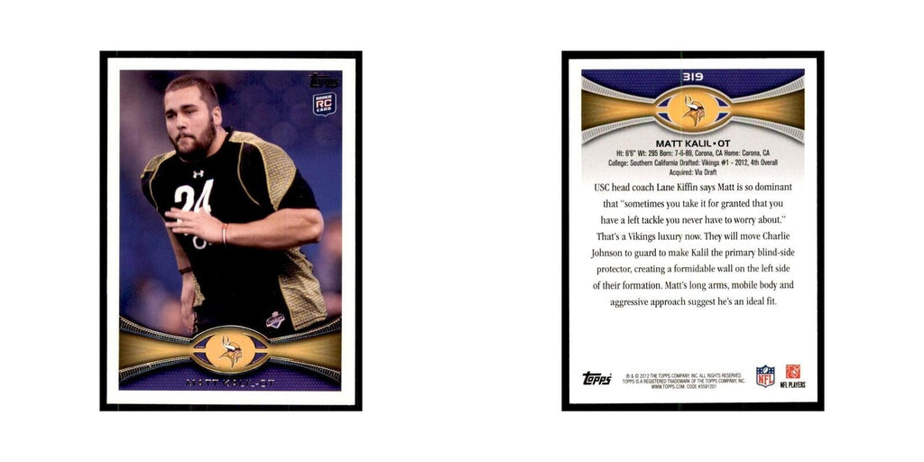 2012 Topps Matt Kalil Vikings #319