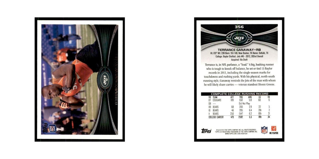 2012 Topps Terrance Ganaway Jets #356