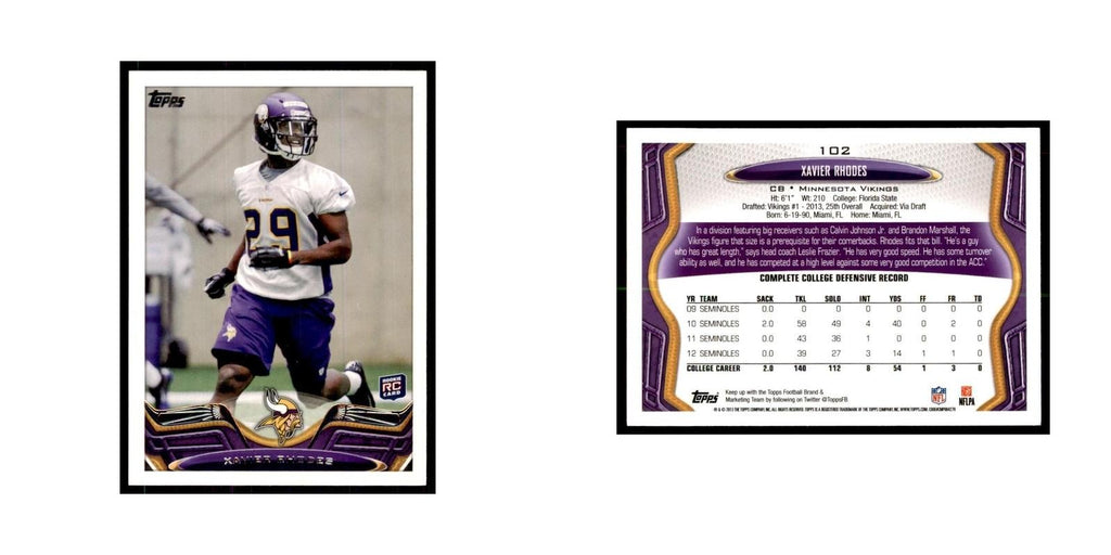 2013 Topps Xavier Rhodes Vikings #102