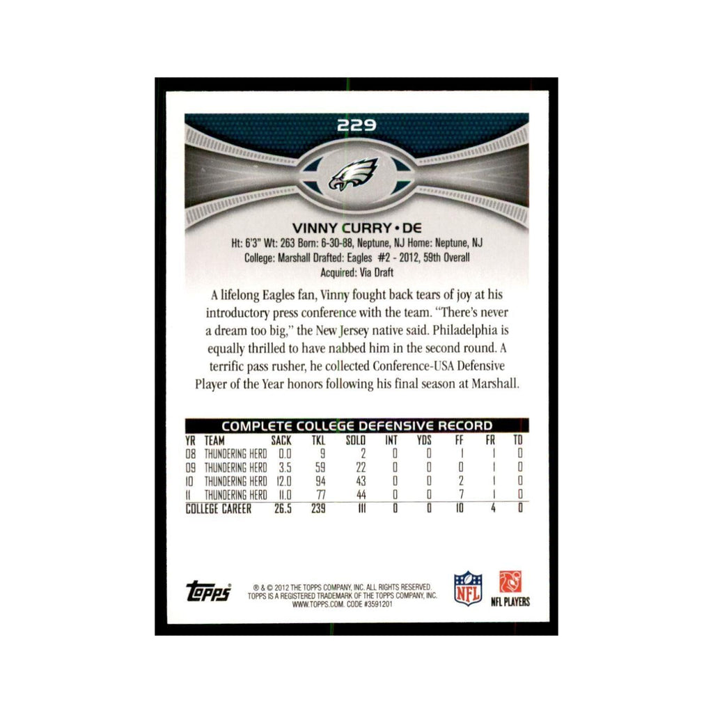 2012 Topps Vinny Curry Eagles #229