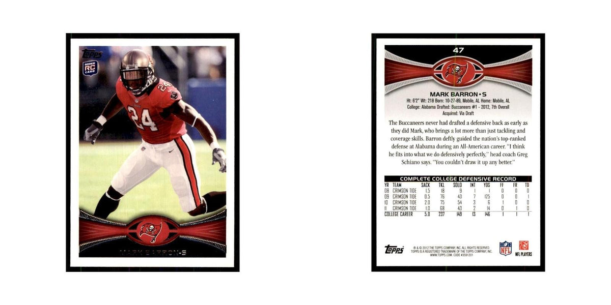 2012 Topps Mark Barron Buccaneers #47