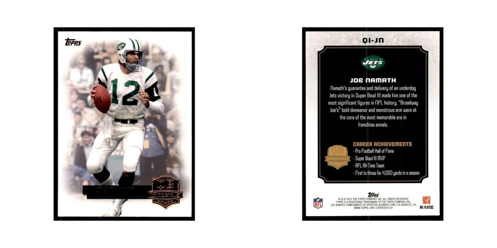 2012 Topps Joe Namath Jets #QI-JN