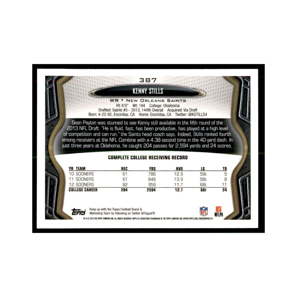 2013 Topps Kenny Stills Saints #387