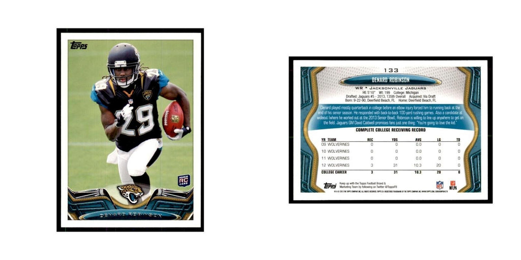 2013 Topps Denard Robinson Jaguars #133