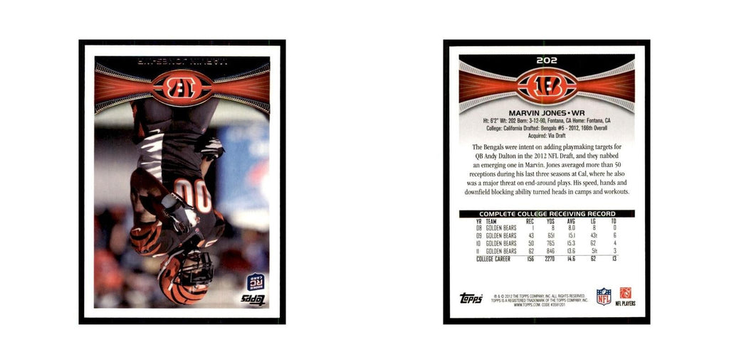 2012 Topps Marvin Jones Bengals #202