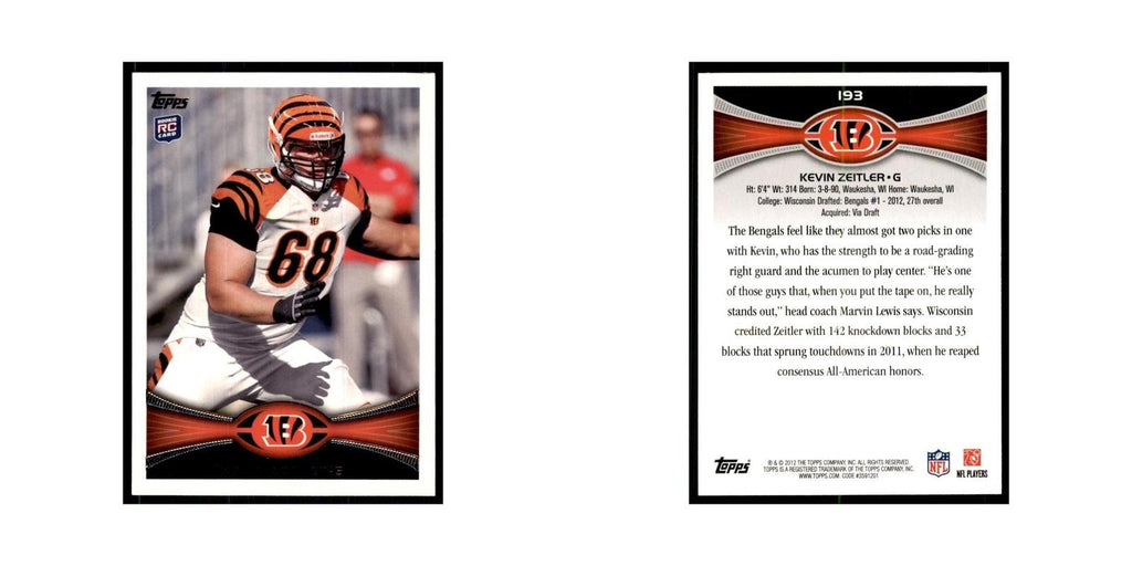 2012 Topps Kevin Zeitler Bengals #193