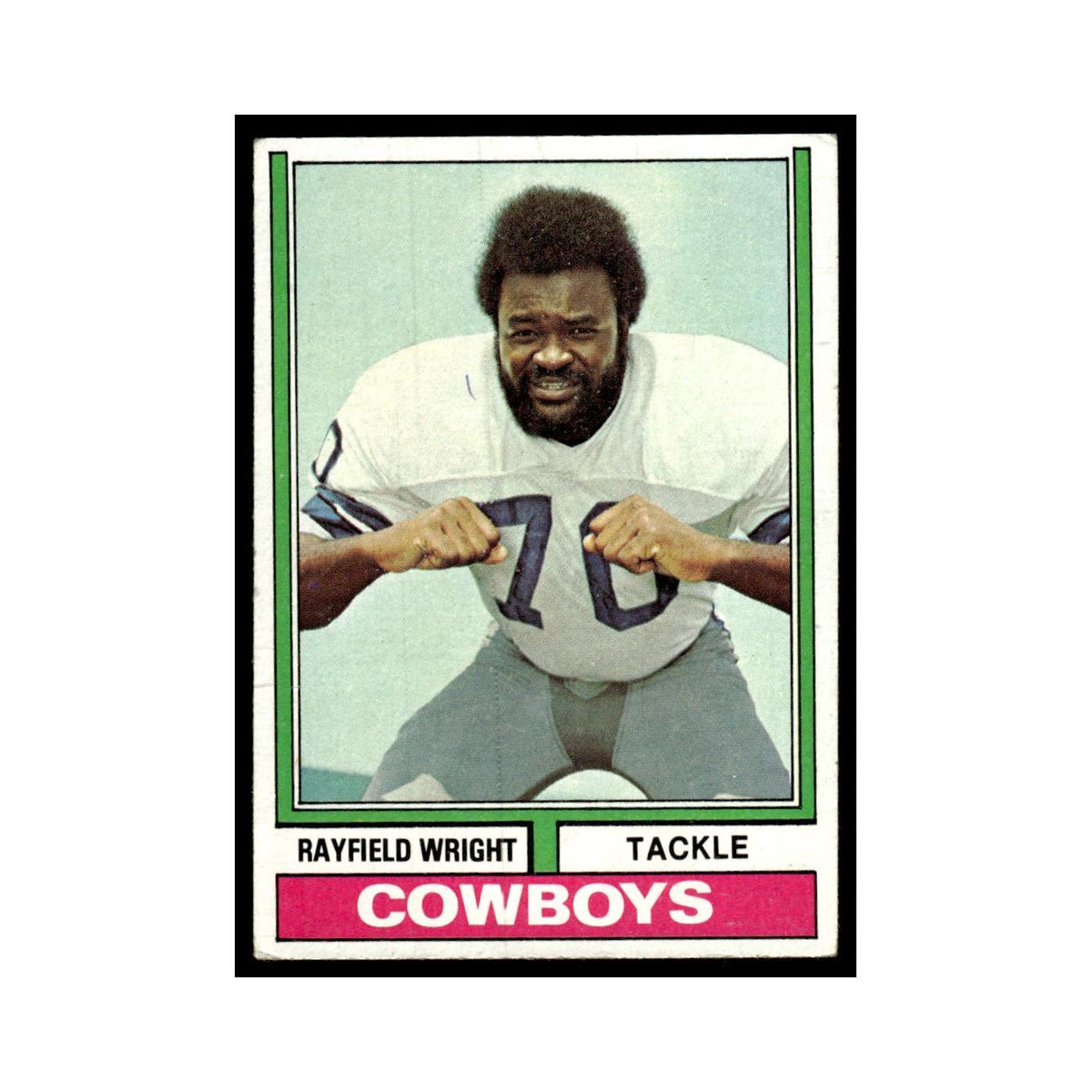 1974 Topps Football Card (Damaged) Rayfield Wright Cowboys #54.0