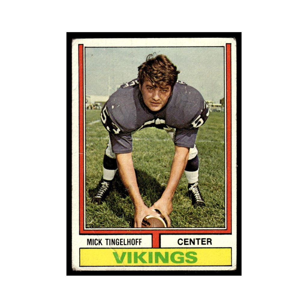 1974 Topps Football Card (Damaged) Mick Tingelhoff Vikings #214.0