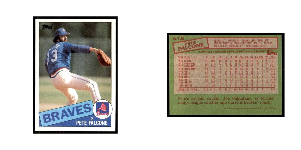 1985 Topps Pete Falcone Braves #618