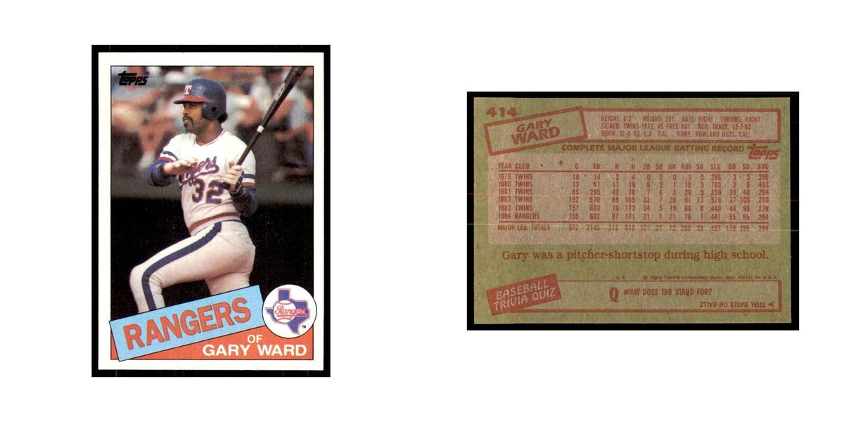 1985 Topps Gary Ward Rangers #414