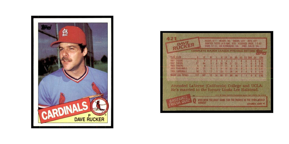 1985 Topps Dave Rucker Cardinals #421